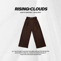 小法【摩卡来信】秋冬保暖时尚百搭显瘦直筒设计感休闲裤110363GT