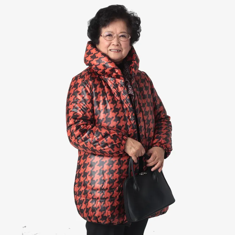 中老年女老年装妈妈奶奶冬装立领加厚中长款棉衣棉服宽松上衣