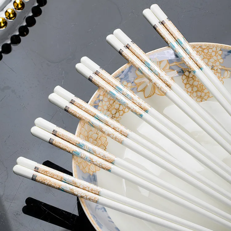 景德镇时光漫步陶瓷筷子家用不变形不发霉不掉色易清洗陶瓷筷