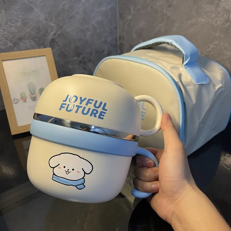 304不锈钢快餐杯上班族成人带饭盒分隔式学生大容量泡面碗便当盒