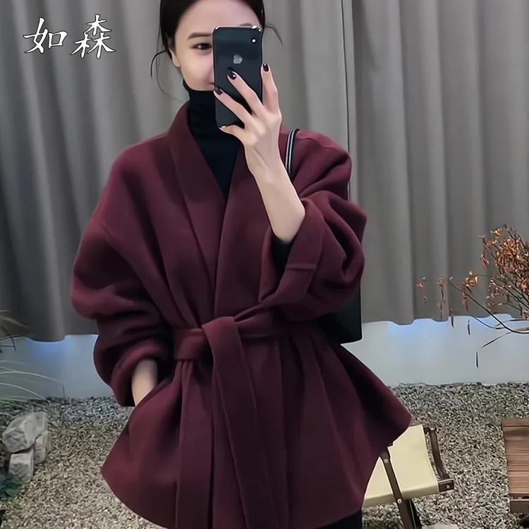法式重磅2025年冬新款女装时髦气质简约大衣外套高级穿搭漂亮上衣