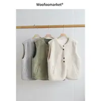 【海街日集】 软糯毛绒复古皮毛一体马甲女秋冬 AWMJ004
