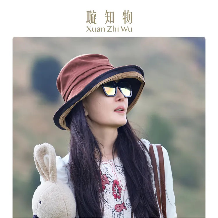 秋游渔夫帽法式度假风遮阳帽复古草编极简风王璇原创设计