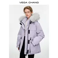 【返现10%】9/22上新【绛黑锋行】连帽可拆卸貉子毛领口袋羽绒服