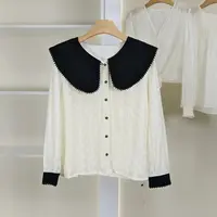 麦迪尚品【夕Y】50909571 拼接领时尚长袖衬衫春季女装专柜撤柜