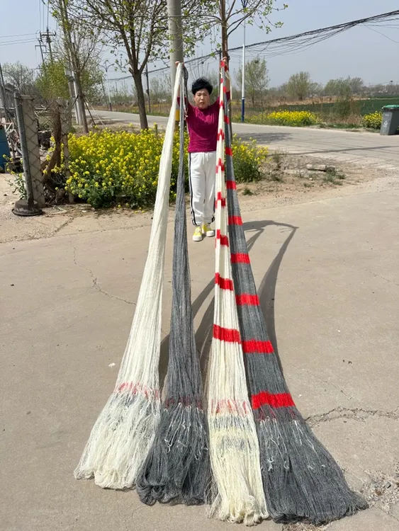 两指四米半纯手工大力马，直径七米，重九斤，铅坠，一开到顶