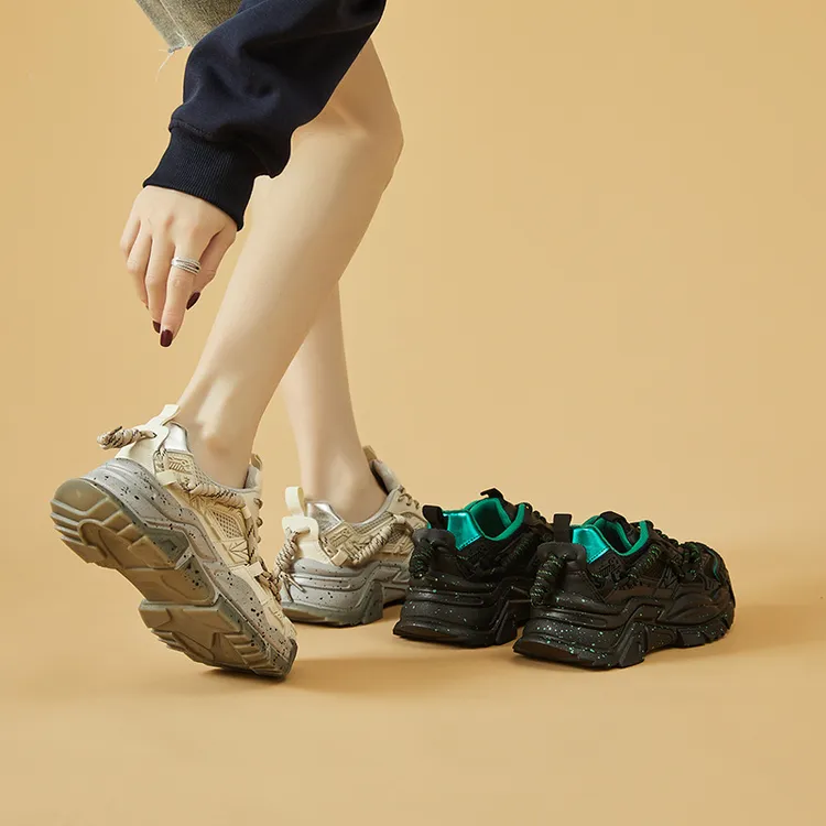 网红同款炸街老爹鞋女2025夏季新款百搭休闲真皮运动跑步登山鞋