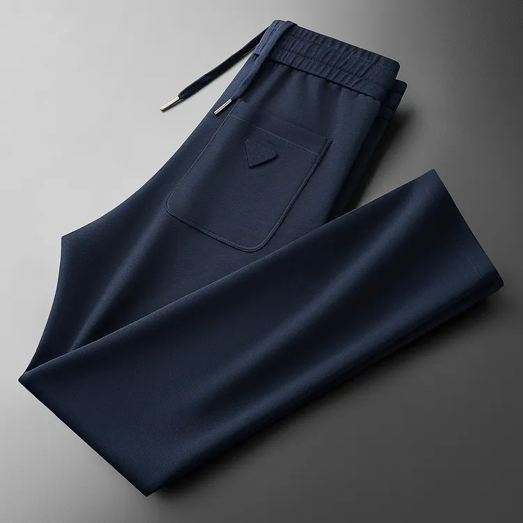 秋冬时尚莫代尔运动裤男士修身直筒卫裤高奢云感面膜空气层休闲裤