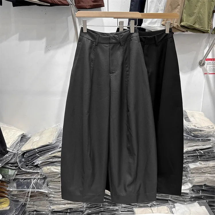 高端欧货2025年秋季新款显瘦百搭高腰休闲宽松阔腿直筒裤女西装裤