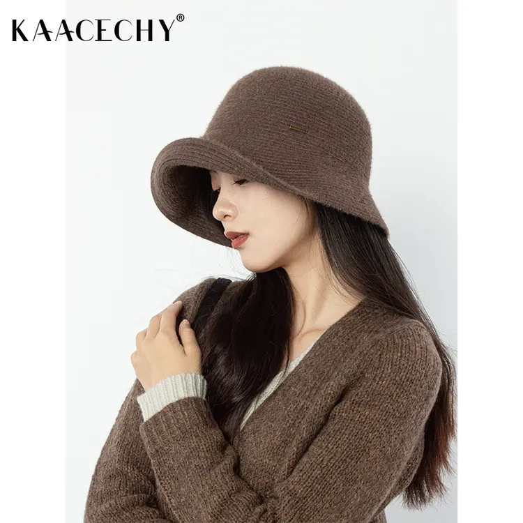 韩版保暖渔夫帽子女2025新款爆款洋气优雅羊毛仿貂绒水桶帽大头围
