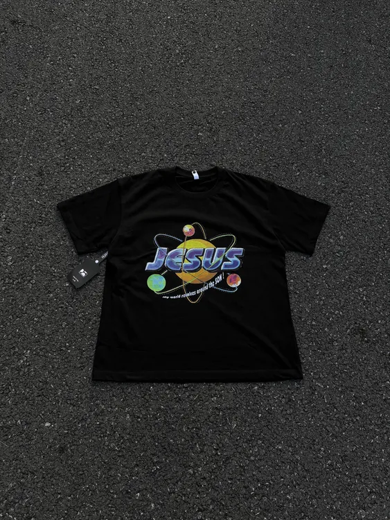 260g Kyrie同款 JESUS 我的世界 直喷款  美式ins纯棉复古T恤