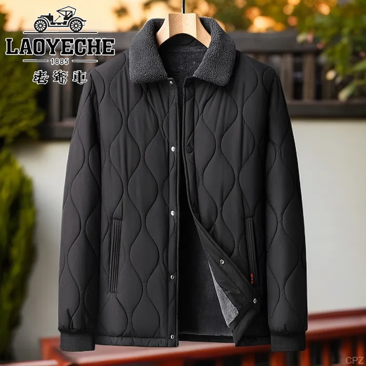 LAOYECHE/老爷车冬季加绒加厚男士棉服爸抗寒中老年保暖夹克外套