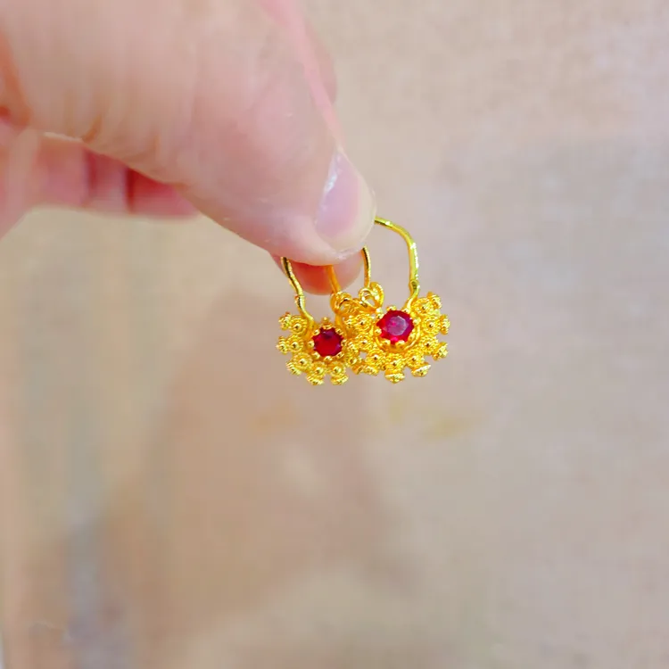 铜合金耳饰 欧美风耳勾金耳坠耳饰民族风耳环古风耳圈金色古法女