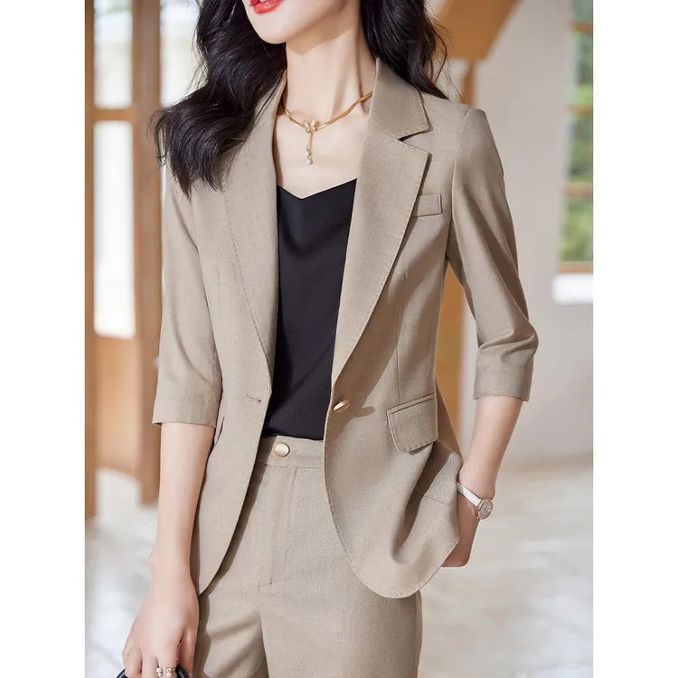 西装套装女2025新款夏季薄款小个子西服外套春高端经理职业工作服