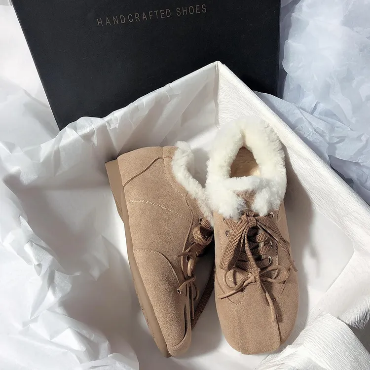 弥笛小众设计百搭一脚蹬圆头内增高平底舒适系带新款单鞋女