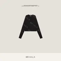MRHALA 嘉瑞柔绒羊毛德机鸡心领堆堆袖毛衣女LM54119