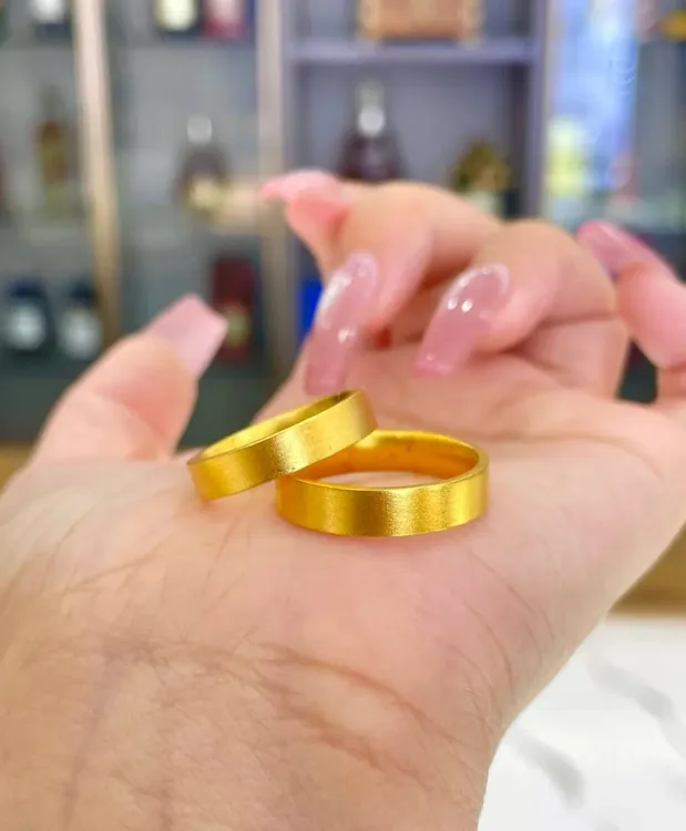 合金戒指 【5N平安无事戒指】手工时尚情侣结婚古法指环传承磨砂面