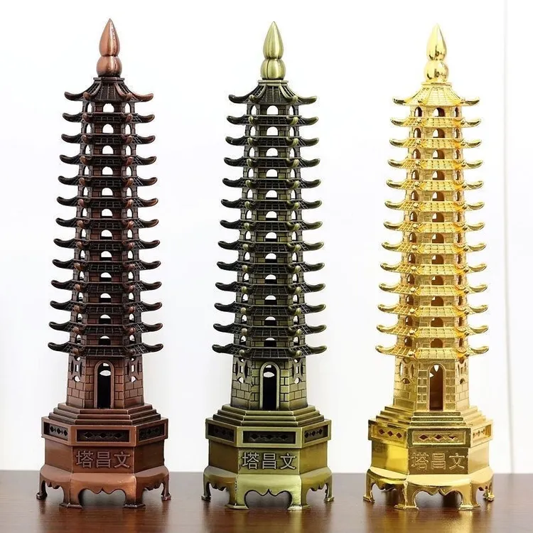纯铜合金13层9层7层文昌塔摆件十三层办公室办公桌书房装饰文昌塔