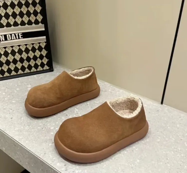 【断码清仓】【运费险】大土豆百搭增高厚底皮毛软底加绒雪地靴F012