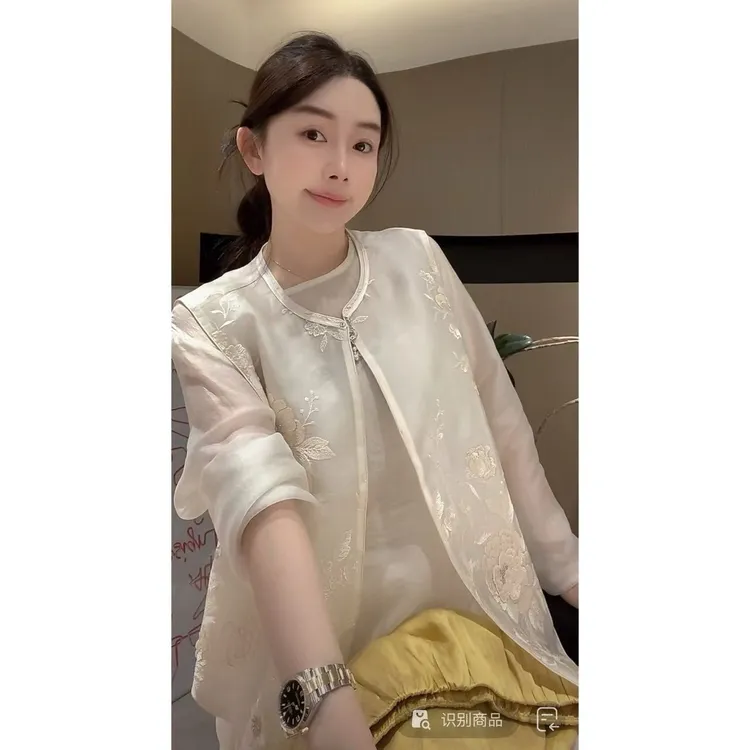 ZHUIMU.【花千树】新中式国风气质百搭时尚刺绣马甲马夹ZM8677