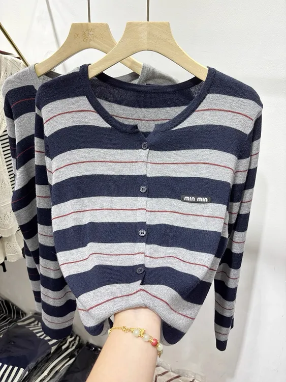 1225长袖打底针织开衫女春秋款大码上衣显瘦百搭秋季早秋圆领
