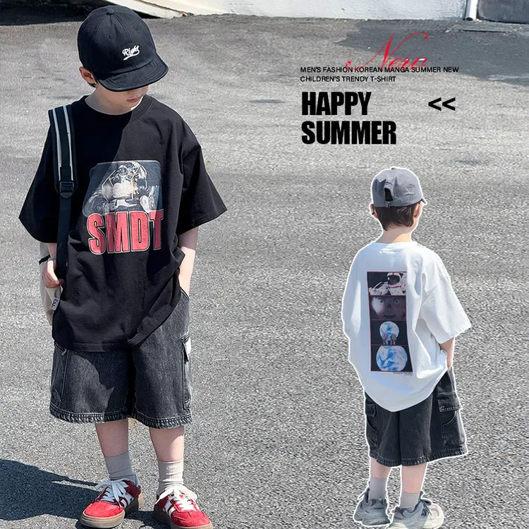 男童短袖套装夏季潮流薄款儿童运动半袖休闲宽松夏装洋气大童韩版