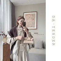 DA·Tender【摩登报刊毛呢短外套+披肩】干练气质全套里短款配大围巾