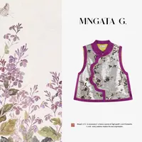 MNGATA G.宫小妍【亮片绣·紫罗兰】中式立体定位绣百搭马甲5052683