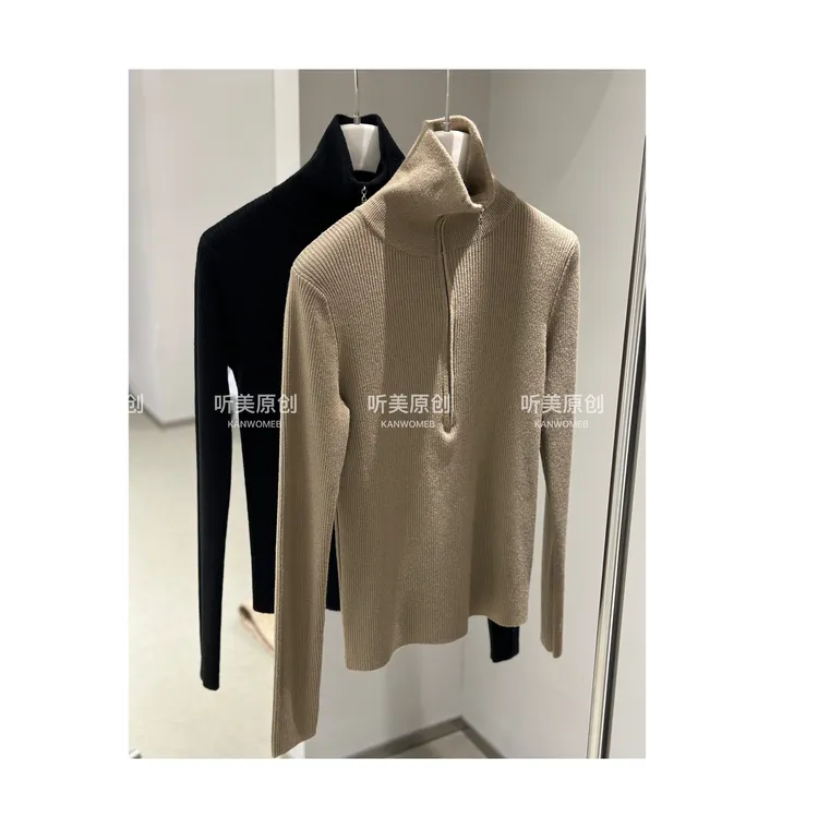 【媚儿M潮馆】原创抖音双11极简ANDI丝立领针织打底