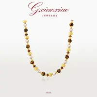 G XIAOXIAO 镀K金 美拉德法式气质复古高级百搭锁骨项链 DX356