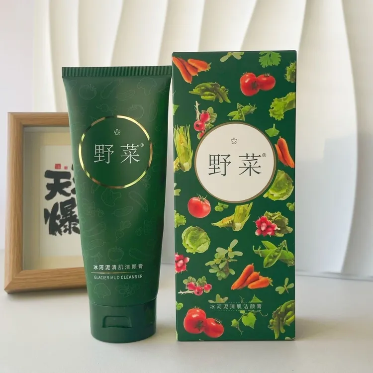 野菜冰河泥清肌洁颜膏180g大瓶氨基酸不紧绷深层清洁洗面奶实体款