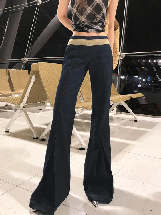 婉君【年度裤王】美式辣妹微喇裤显瘦直筒休闲长裤LWJ25A1K376