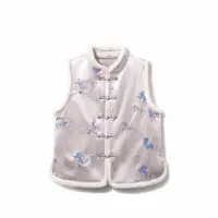 【秀禾】冬季2025新款马夹女式新中式宽松刺绣加棉加厚气质上衣马甲