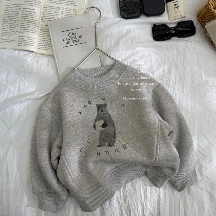 00小马家2025儿童冬款加糕糕绒绒卫衣D-7158圆领潮流时尚宽松百搭