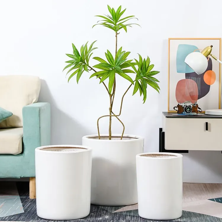 陶瓷家用特大号花盆轻奢极简客厅室外大口径种植发财树千年木花盆