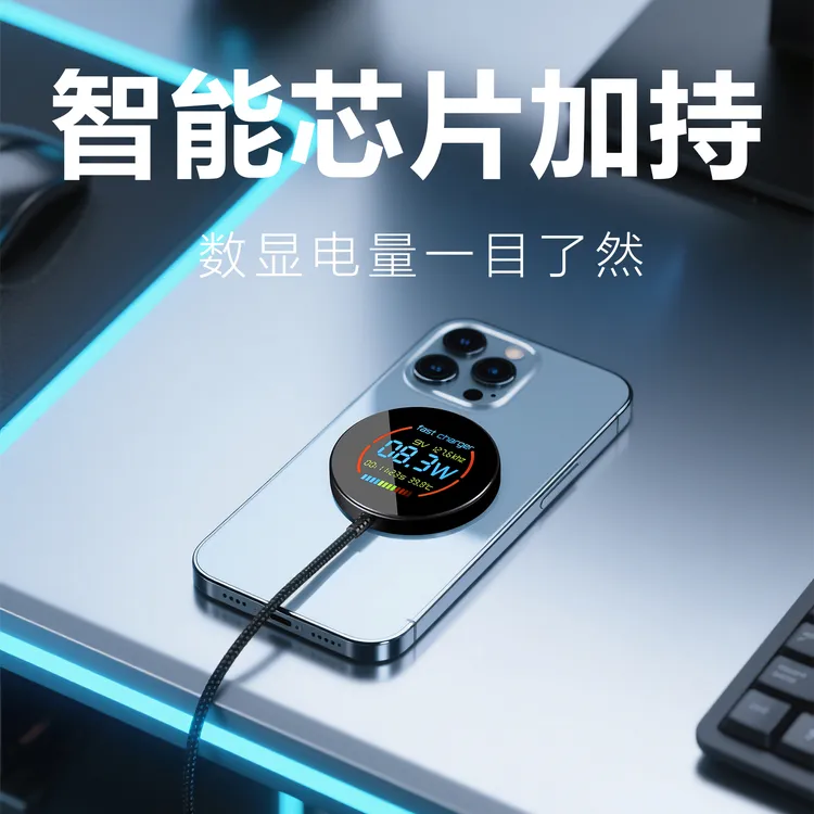 为你魔方潮玩苹果磁吸无线充Qi2数显iPhone17小米17网红款双十一