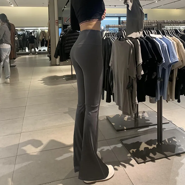 lulu同款微喇弹力阔腿瑜伽长裤女高腰显瘦收腹提臀健身运动鲨鱼裤