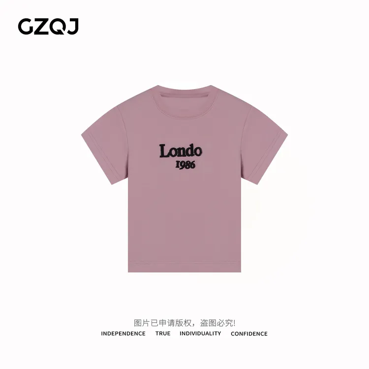 老琴私服 【伦敦日记】欧若风时尚百搭字母短袖T恤女 61106