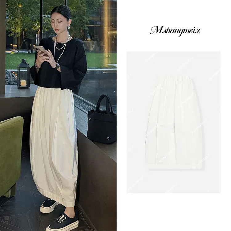 M.SHANGMEI.Z/沐熙【花苞半裙】美大哥清新高腰显瘦半身裙X062606