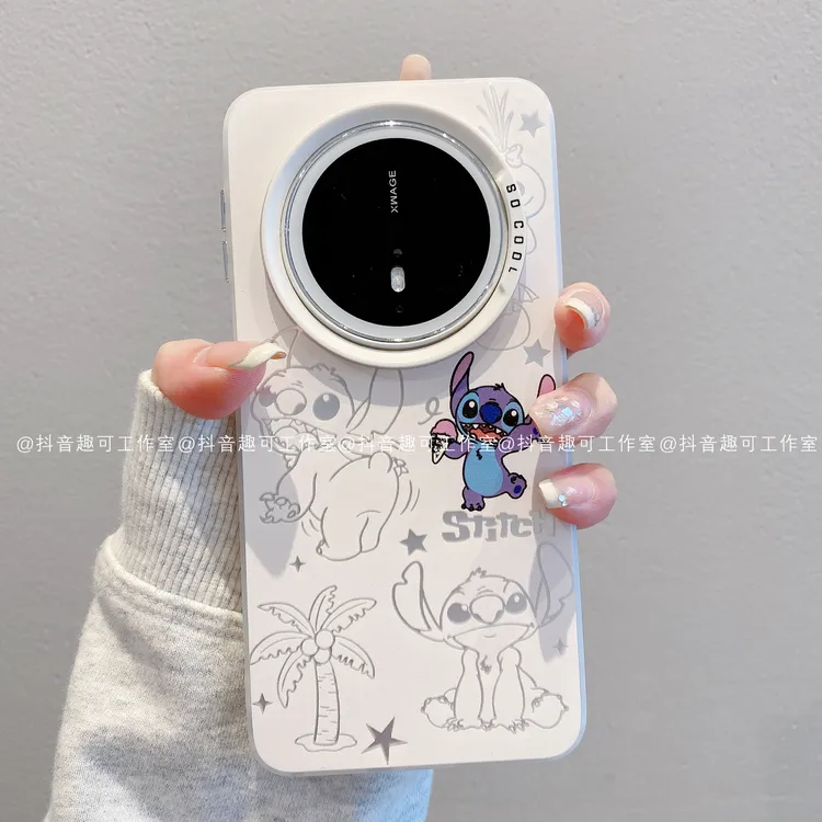 （华为mate系列）磨砂彩银适用华为mate70pro60/50雪糕史迪仔手机壳