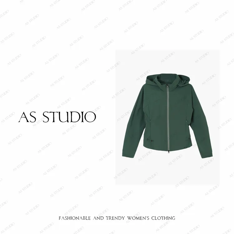 【AS轻量化】25新定制色双头拉链连帽立领修身防晒衣AS25QDWT03240