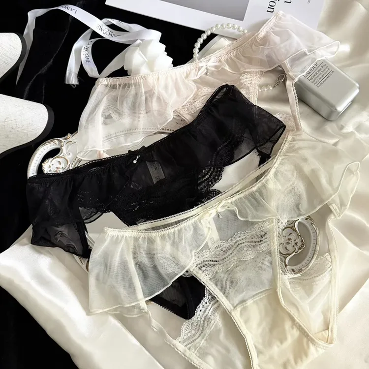 （3条装）柠檬糖53373温柔少女蕾丝性感三角裤低腰80–120斤