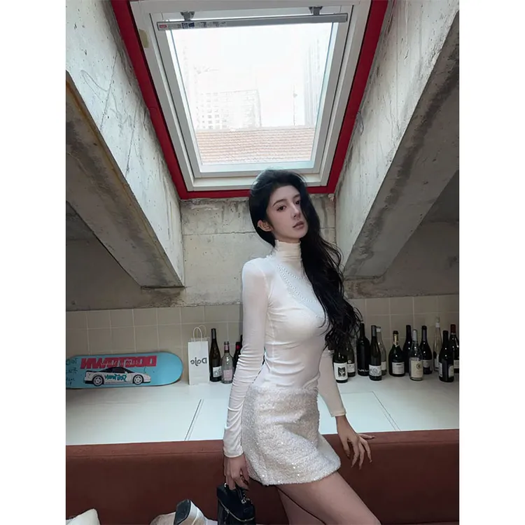 2025韩系设计感简约风修身显瘦百搭上衣穿搭气质时尚收腰半身裙女