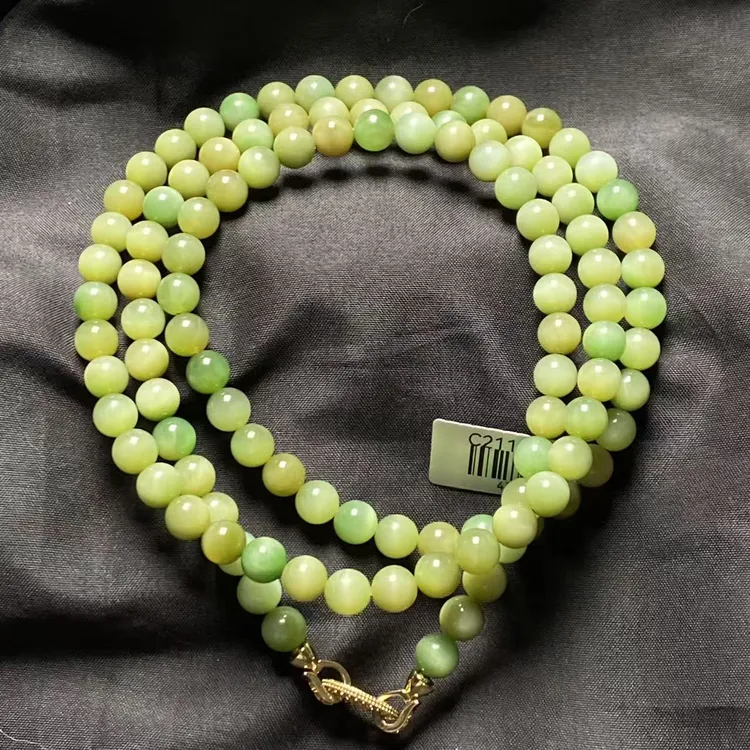 【迈越珠宝】天然和田玉黑羊洞多圈手串美观实用款式碧玉108颗项链