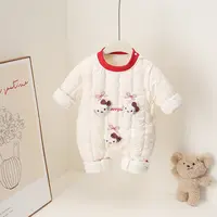 2025新款冬季女哈衣婴儿男女宝宝卡通长爬款长袖加绒连体衣时尚潮