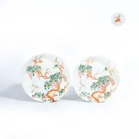 22.清光绪 粉彩紫藤花卉盘（一对）