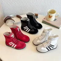 儿童运动鞋秋季运动风透气百搭高帮德迅鞋拳击小白鞋休闲百搭单靴
