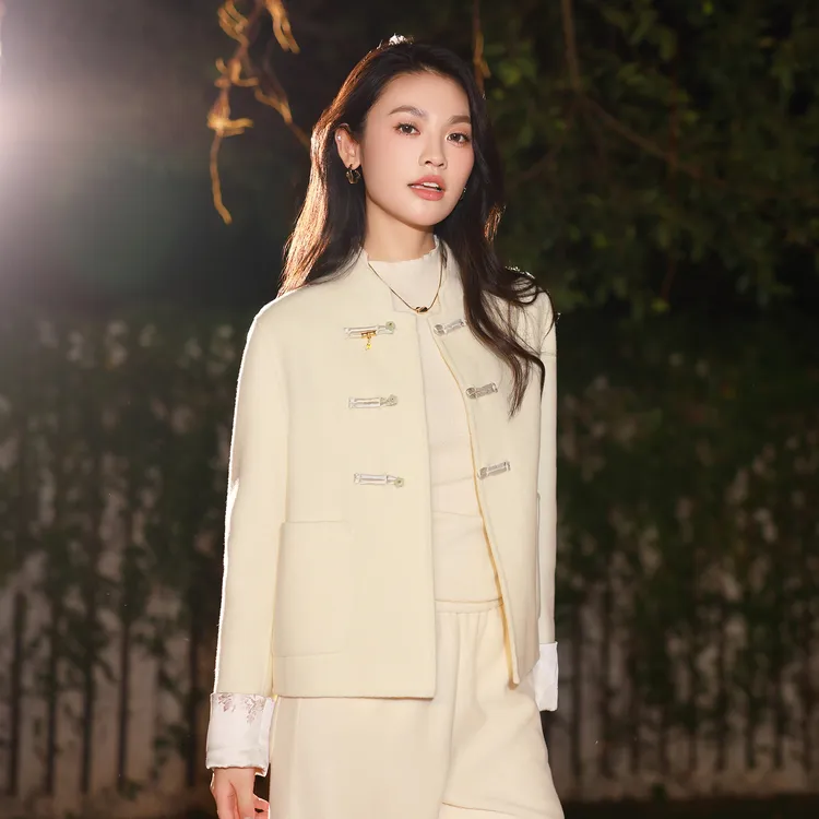 朵以2025冬季新款新中式呢料外套39BD411151原838秋冬短款毛呢