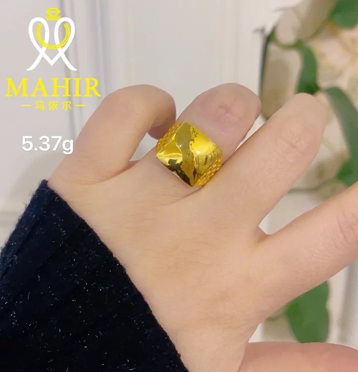 足金戒指5.37克（810/克）实心活口