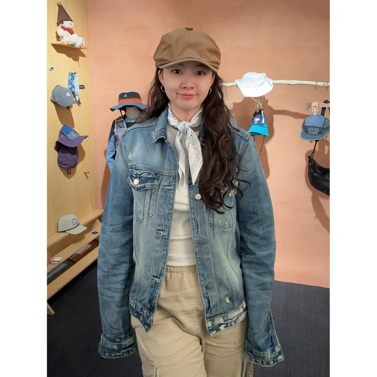 春秋复古工装牛仔外套女韩版休闲百搭小众美式秋牛仔蓝长袖上衣潮